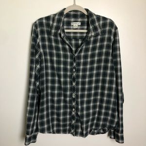 SOLD Orvis Women’s Button Down Flannel Shirt 100% Cotton Size 16 Blue Green